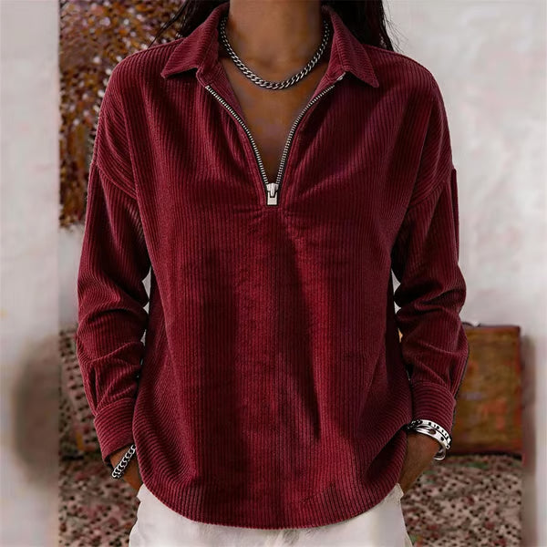 🌸Hot Sale💖 Relaxed Texture Zip Top