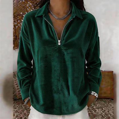🌸Hot Sale💖 Relaxed Texture Zip Top