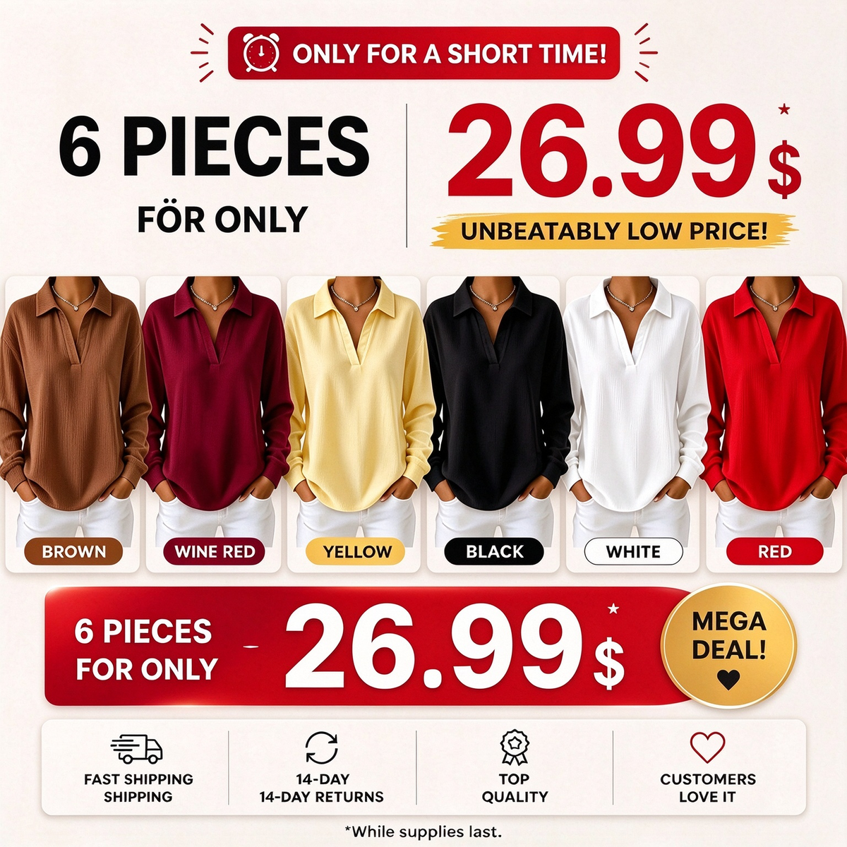 Best-Seller 🏆🧶 Women's V-Neck Long-Sleeve Knit Top