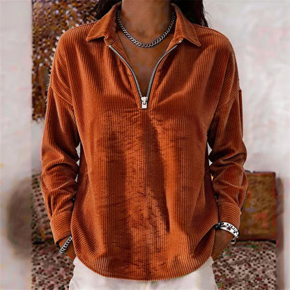 🌸Hot Sale💖 Relaxed Texture Zip Top