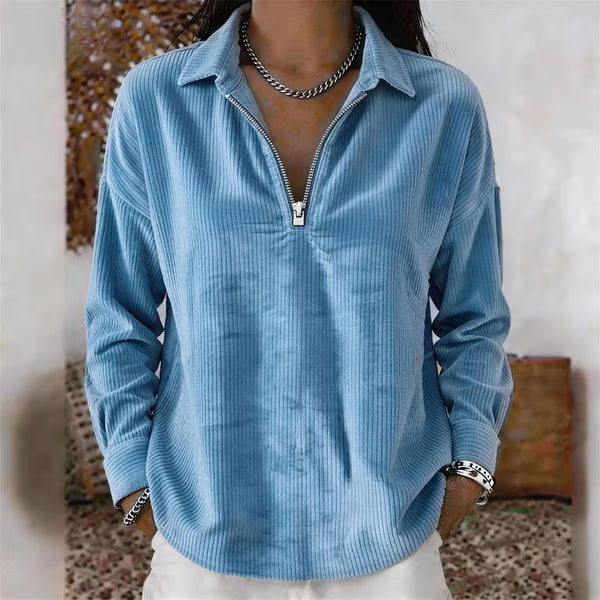 🌸Hot Sale💖 Relaxed Texture Zip Top