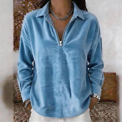 🌸Hot Sale💖 Relaxed Texture Zip Top