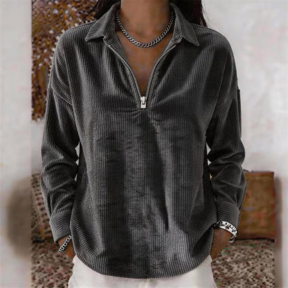 🌸Hot Sale💖 Relaxed Texture Zip Top