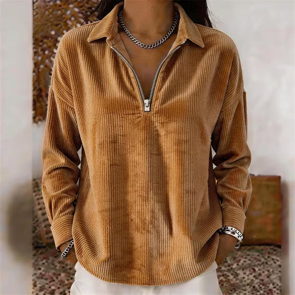 🌸Hot Sale💖 Relaxed Texture Zip Top