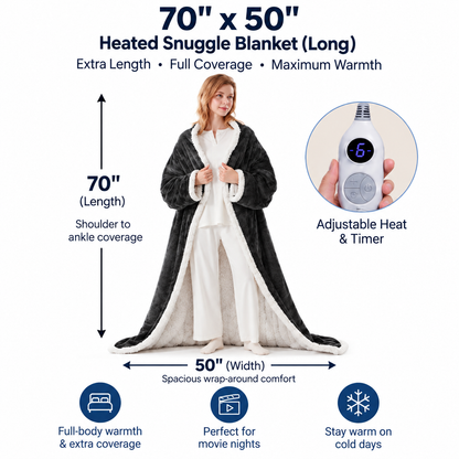 🔥Wearable Heated Blanket with Foot Pocket Sherpa🔥Overheat Protection & Auto Shut-Off