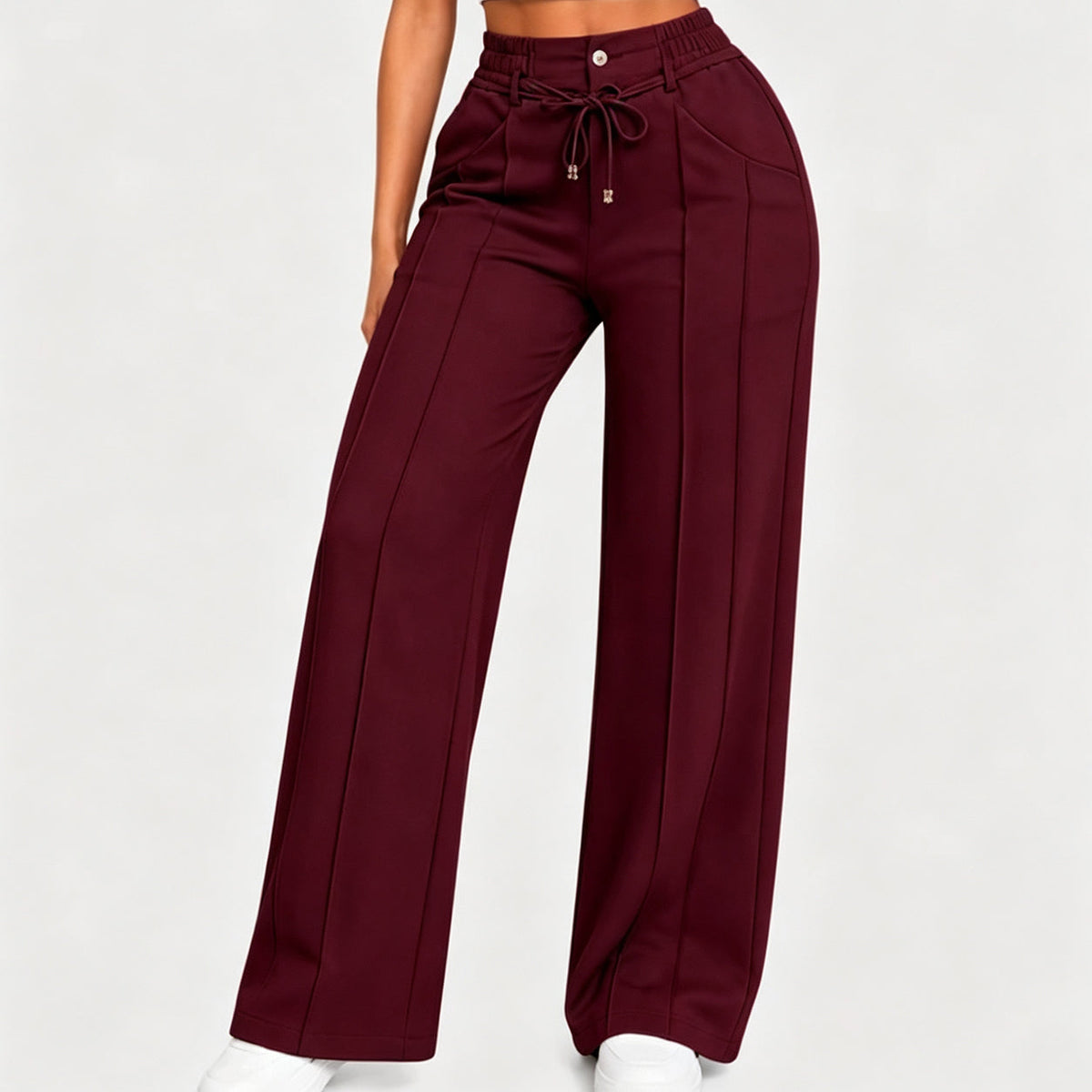 💥Last Day Promotion💥New Autumn Drawstring High Waist Wide Leg Pants