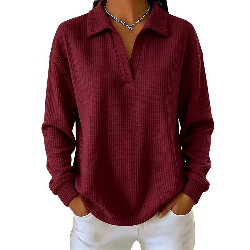 Best-Seller 🏆🧶 Women's V-Neck Long-Sleeve Knit Top