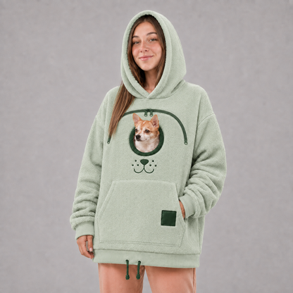 Pet Carrier Sweatshirt with Front Pocket Cozy Hands Free Puppy Kitten Holder Hoodie Casual Comfortable Pullover for Daily Walking Travel Versatile Wear