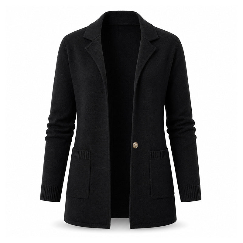 Women's Lapel Collar Knitted Cardigan Jacket