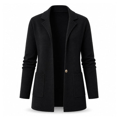 Women's Lapel Collar Knitted Cardigan Jacket