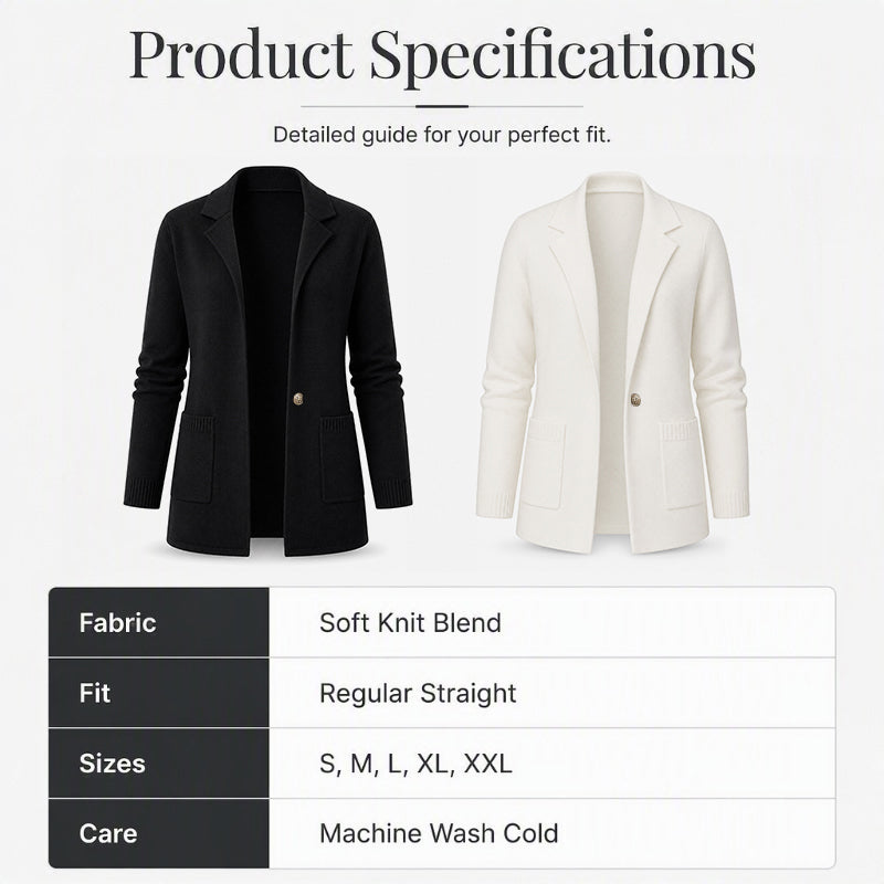 Women's Lapel Collar Knitted Cardigan Jacket