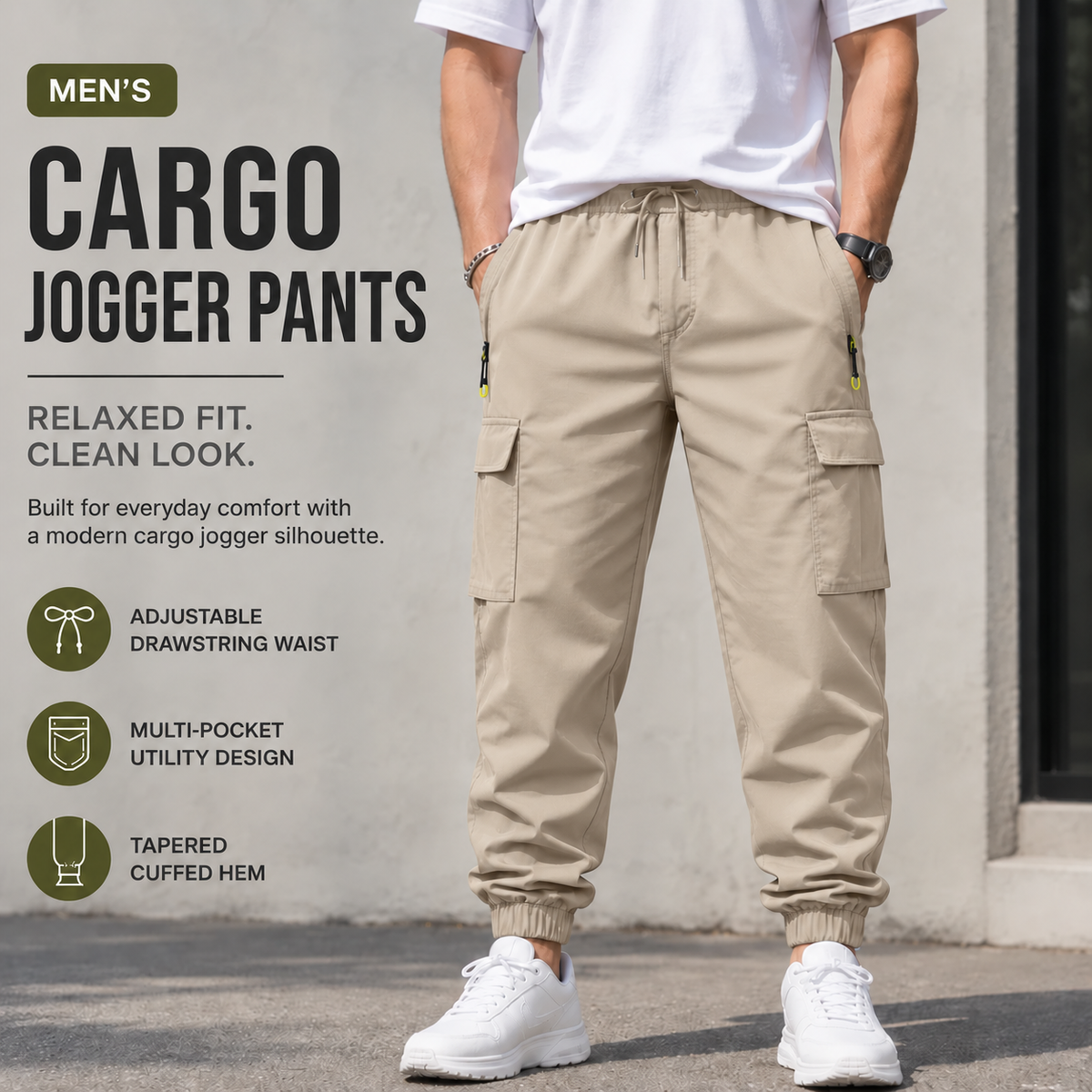 🔥 BESTSELLER | 8PCS $24.63 | Men's Multi-Pocket Cargo Jogger Pants